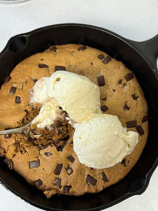 High-Protein Chocolate Chip Cookie Skillet