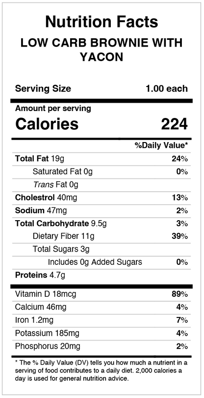 Low-Carb Brownie with Yacón (Pack of 5)