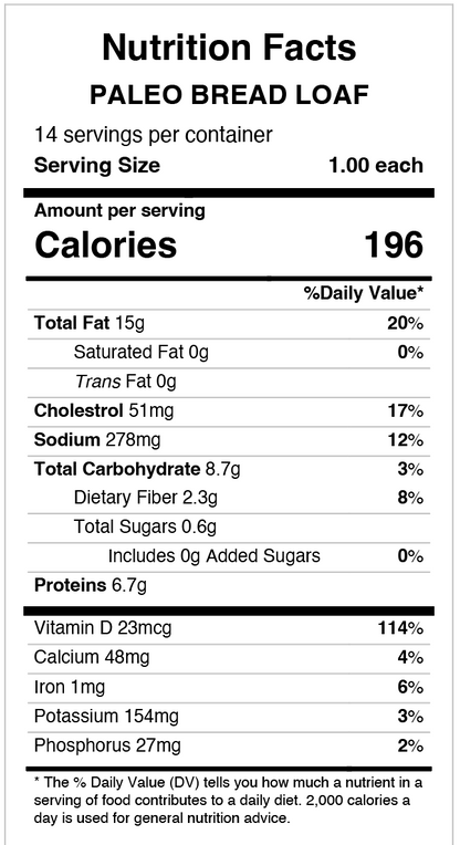Paleo Bread Loaf - Low Carb